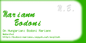 mariann bodoni business card